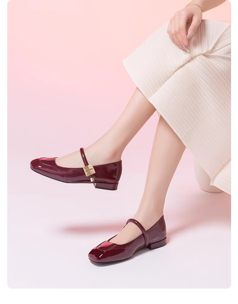 RED DRAGONFLY Mary Jane Women's Shoes Spring And Autumn French-Style Small Flats, Beautiful Retro Flat Leather Shoes WTB24600, Black, Size 37 11