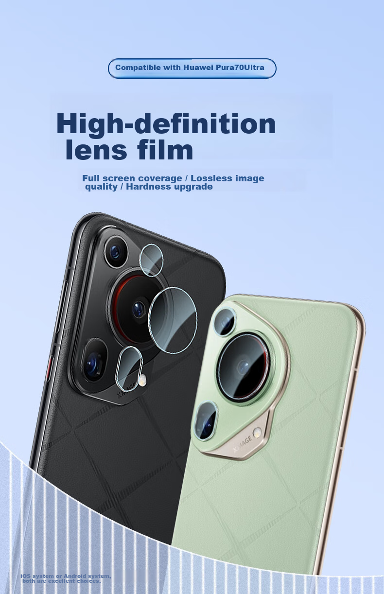 KOOLIFE [Two Sets] Compatible with Huawei Pura70Ultra Lens Protector, P70ultra Camera Protective Film, AR Anti-Glare Rear Lens Cover, Phone Camera Lens Protector, Non-Destructive 3