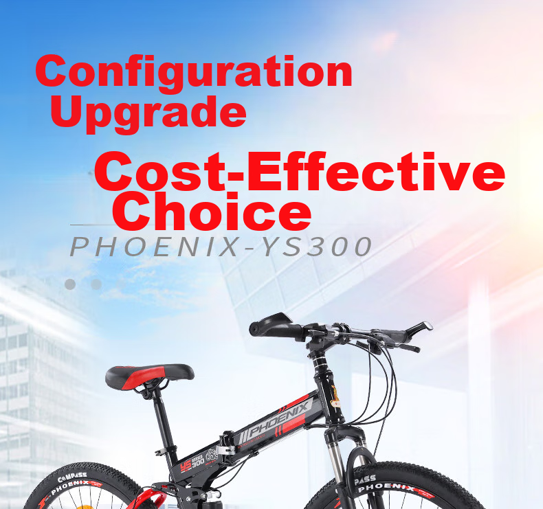 Phoenix Folding Mountain Bike, 27-Speed, Disc Brakes, Shock Absorption, Gear Shifting, for Adults, Men And Women, Students, Road And Off-Road Bicycles 1