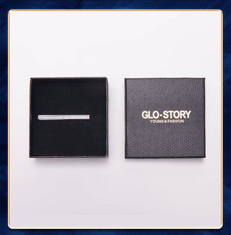 GLO-STORY Necktie Clip for Men, Formal Necktie Clip, Fashionable Minimalist Business Necktie Clip Gift Box Set MLJ934062 Silver A 10