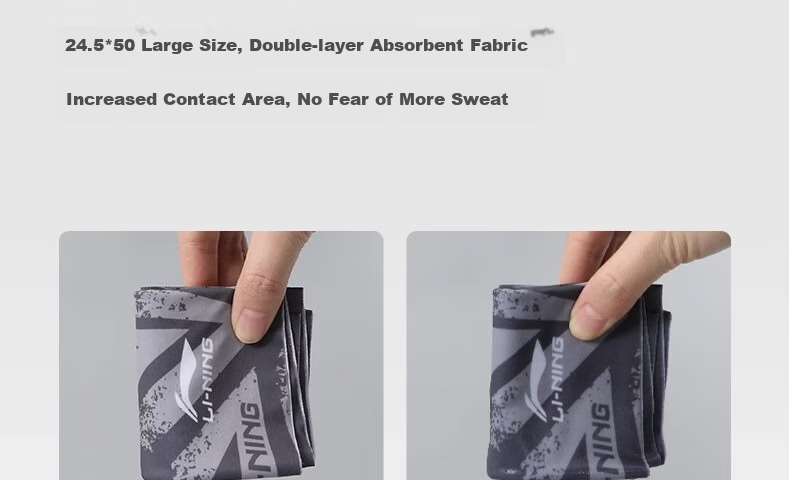 LI-NING Cooling Wristband Sports Fitness Sweat Absorbing Wrist Towel Running Quick-Dry Towel Bench Press Badminton Protective Gear 20