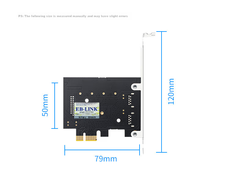 EB-LINK PCIe to 4-Port USB 3.0 Expansion Card with Realtek (NEC) Chip, Desktop Computer Rear 2 Ports + Front 19-PIN Interface USB Adapter Card, Independent Power-Free 11