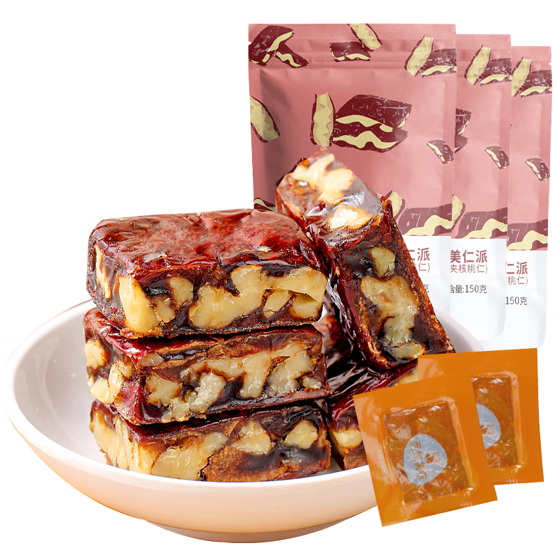 西域美农 枣仁派150g*3袋 升级款核桃加量 新疆红枣 枣夹核桃可做休闲零食