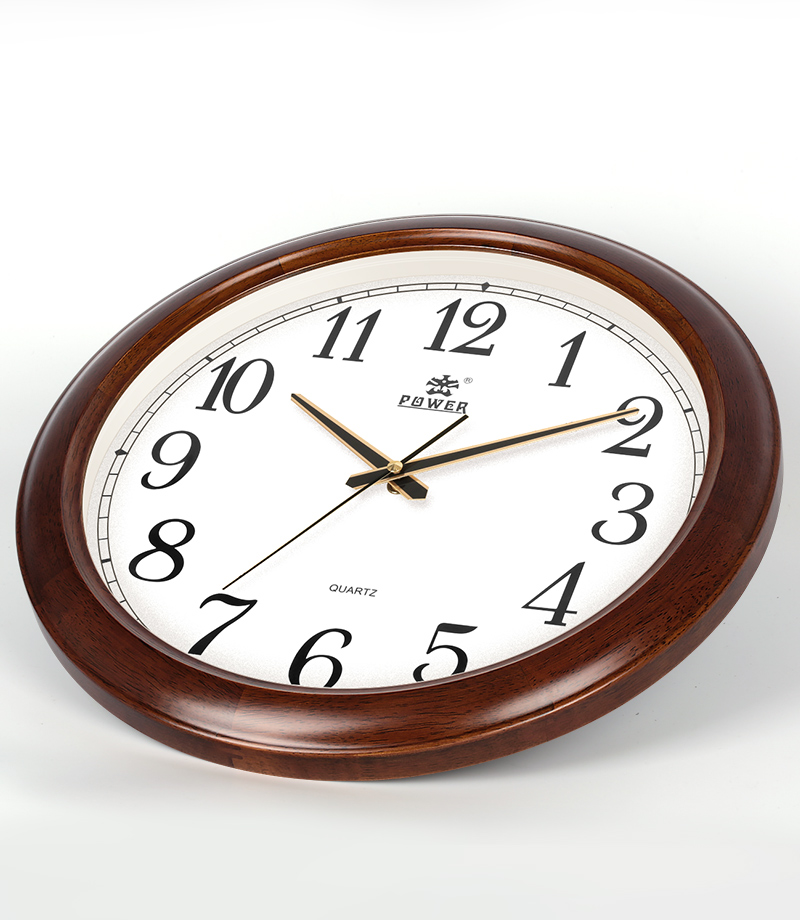 POWER Chinese Solid Wood Wall Clock for Living Room, Simple Wall-Mounted Creative Quartz Clock, 40cm BW13029C 6