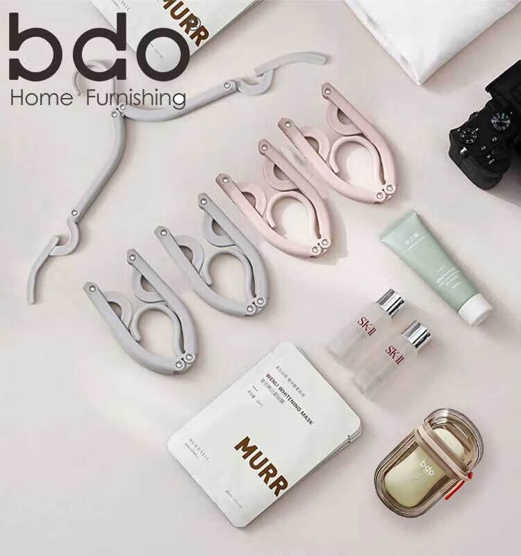 BDO Folding Clothes Hanger Travel Essential for Business Trips, Travel, Students, Home Use, 3 Hangers with Free Soap Dish 1