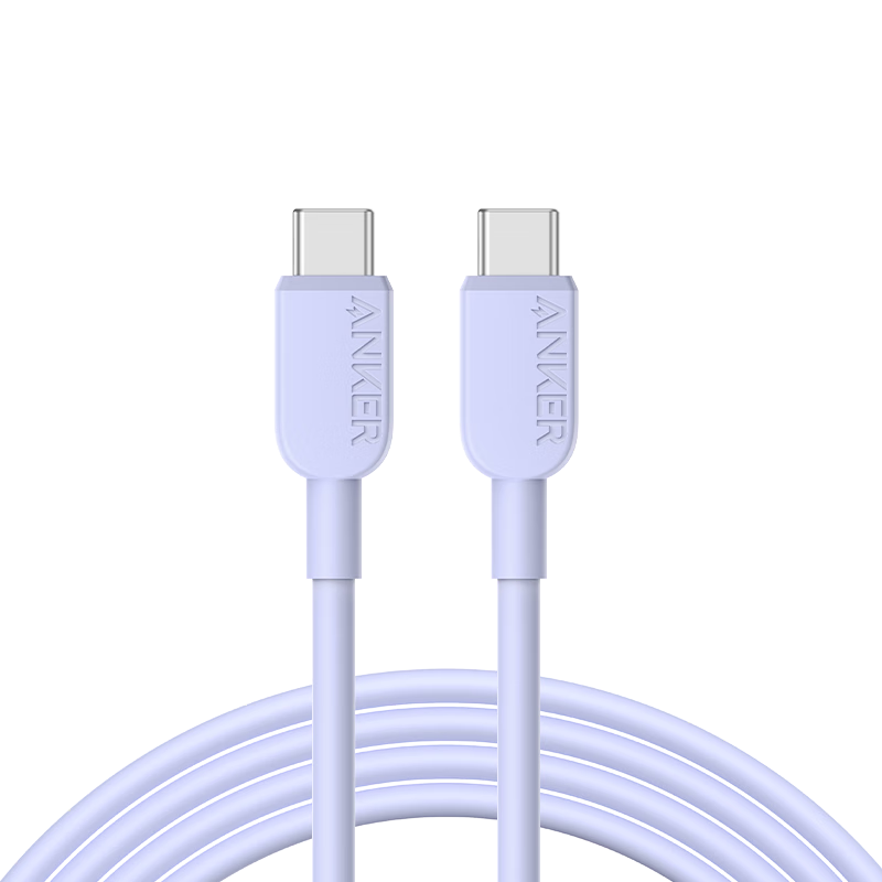 ANKE 60W Apple 18 Charger Cable, Dual-Head Type-C Compatible with IPhone 17 Pro Max 16 Phones, IPad/Mac Computers, Huawei Phones, Fast Charging Data Cable, 0.9m Purple