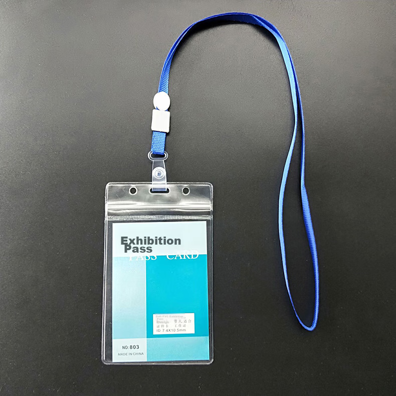 Siyicai Transparent ID Holder Work Badge Card Holder Lanyard Tag Name Tag Chest Card Holder Factory Badge Student Employee School Card ID Badge Entry/Exit Permit Student ID Meal Card Work Card with Strap 11