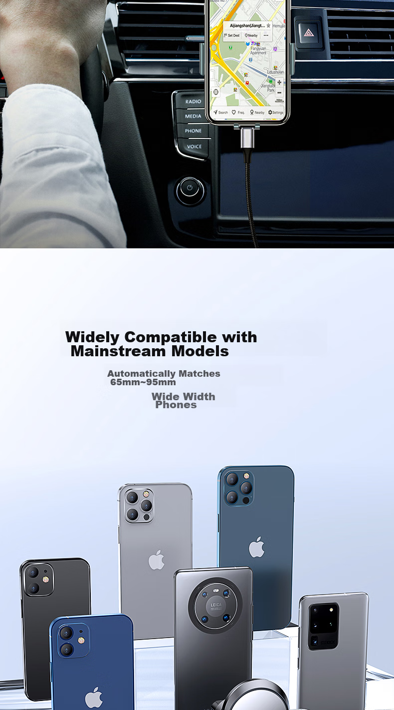Leeioo Car Phone Holder, Universal Air Vent Mount for Navigation, Alloy Interior Accessory, Essential for Vehicles 16