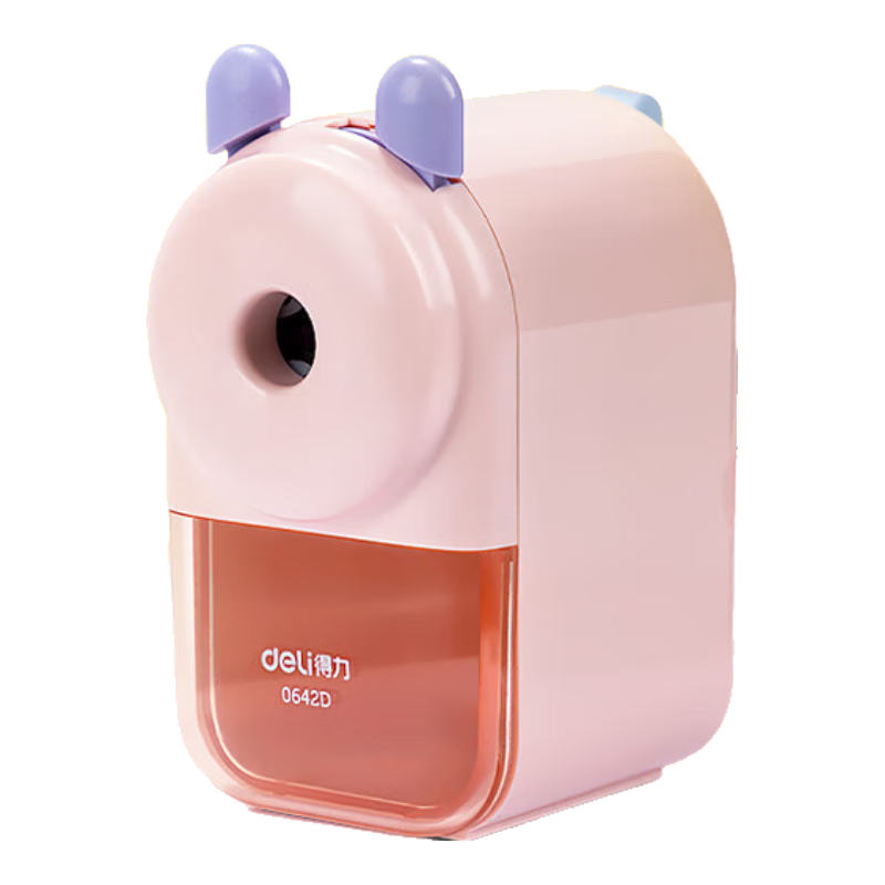 Deli Large-Aperture Hand-Crank Pencil Sharpener, Thick Barrel, 12mm Triangular Pencil Sharpener, Student Stationery, Exam Tool, Children's Birthday Gift for Boys And Girls