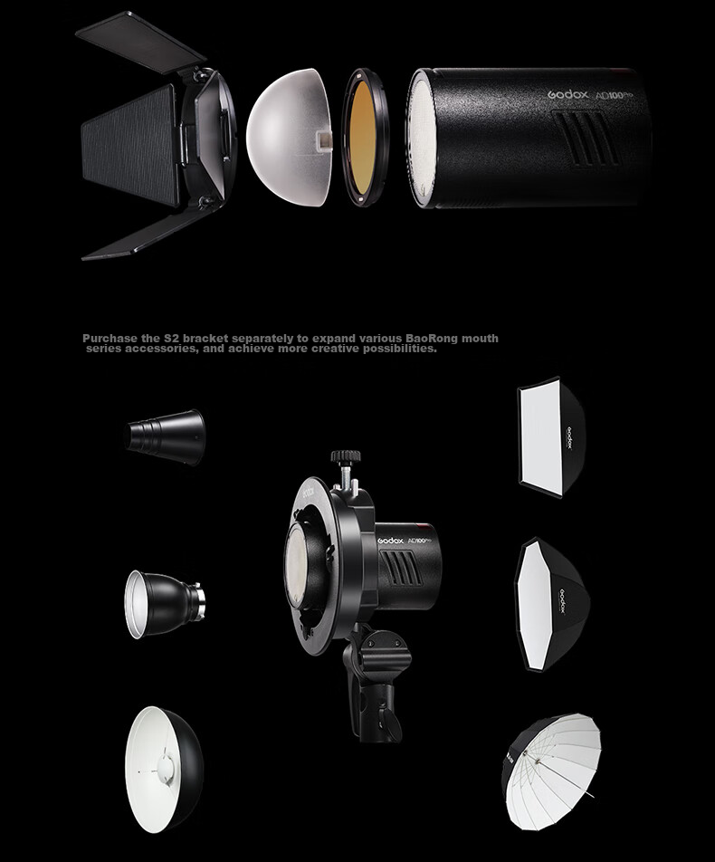 Godox AD200proII Second Generation Flash, Outdoor Fill Light, High-Speed Sync, TTL Frequency Flash, Portable Photography Fill Light, Outdoor Photography Light [Official Standard Configuration] 5