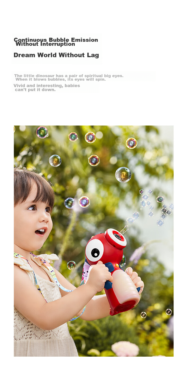 Babycare West Highland Handheld Bubble Wand Bubble Machine Electric Outdoor Toy for Children Ages 3-6 Baby Gift - Moon Porcelain White 11