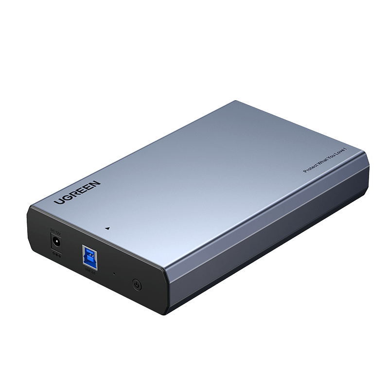UGREEN USB3.0 External Hard Drive Enclosure, 3.5-Inch Portable Hard Drive Case, Compatible with Laptops And Desktop Computers, SATA Interface for SSD And Mechanical Hard Drives