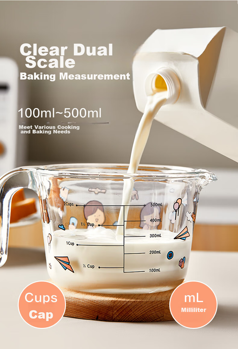 LOCK&LOCK Baby Food Cup, Breakfast Cup, Baby Measuring Cup with Scale, Heatable Milk Cup, High-Temperature Resistant Glass Steamed Egg Bowl 4