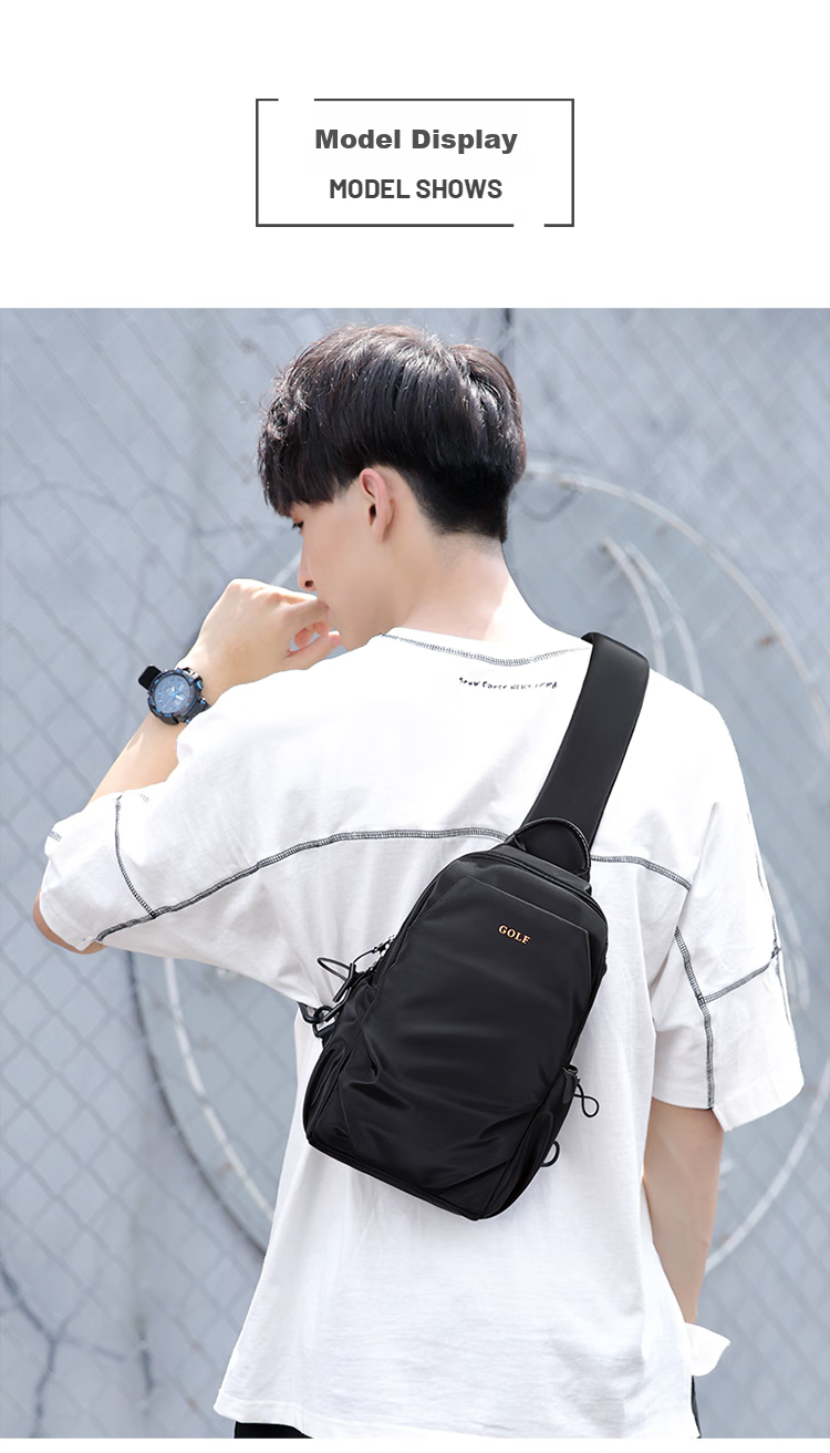GOLF Chest Bag for Men, Contrasting Color Shoulder Crossbody Bag, Casual Phone And IPad Bag, Multi-Compartment Sports Small Backpack, Running Pack 26