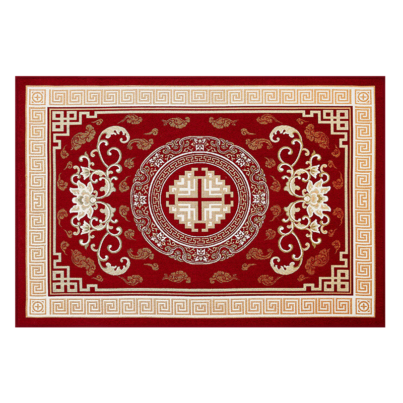 Qiqi Home Red Entrance Door Mat Non-Slip Floor Rug for Entryway Living Room