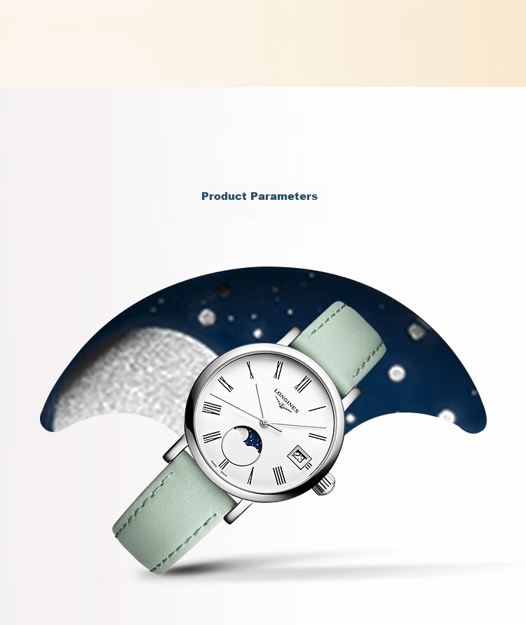 LONGINES Swiss Watch, Elegant Collection, Women's Leather Strap Quartz Watch L43304110 7
