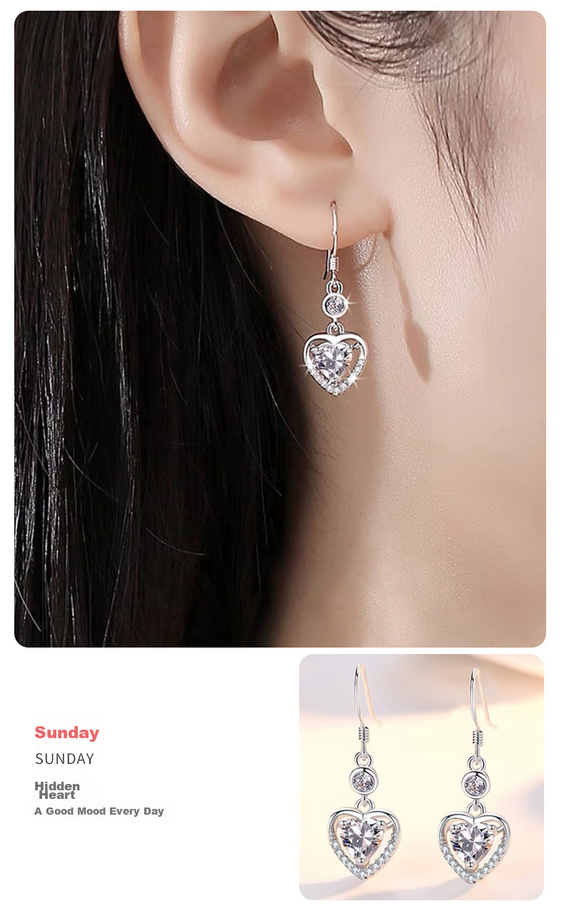 Dijing 999 Sterling Silver Earrings for Women, 2026 New Style Weekly Studs, Elegant High-End Ear Drops, Birthday Gift for Women And Wives 12