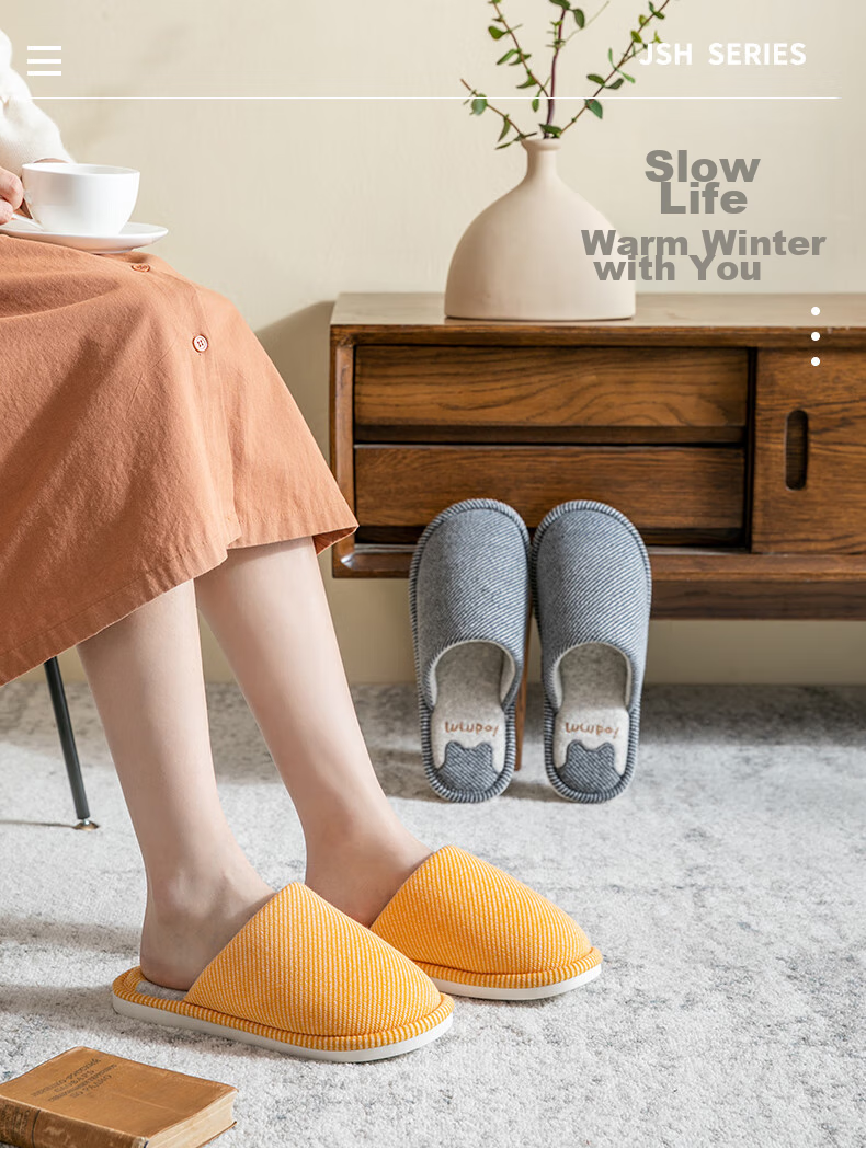 GUOLUOFEI Japanese-Style Wooden Floor Slippers for Men, Indoor Thick-Soled Couple's Slippers for All Seasons, Bean Green Color, Size 36-37 1