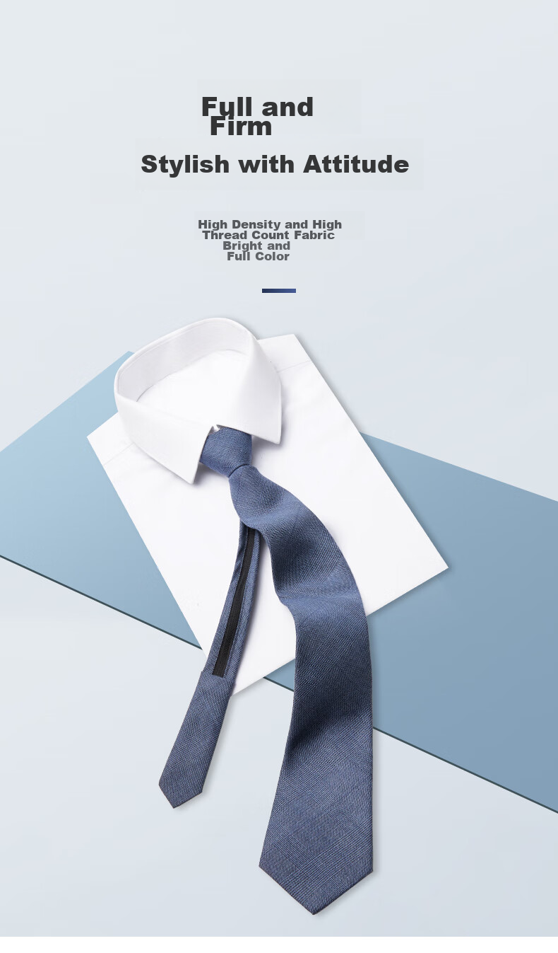 Luomeng Men's Necktie, JK Formal Business Wedding Versatile Work Tie, 7cm No-Tie Zipper Trendy Gift Box Set 4