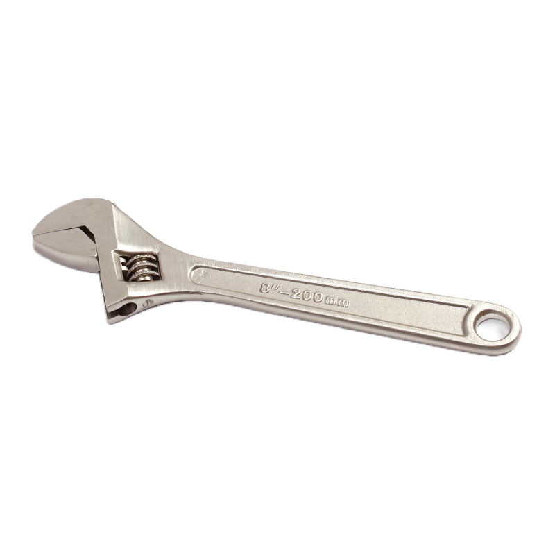 Kafuweier 18-Inch Nickel-Plated Adjustable Wrench, Large Opening, for Plumbing And Repair, WR4018D-G