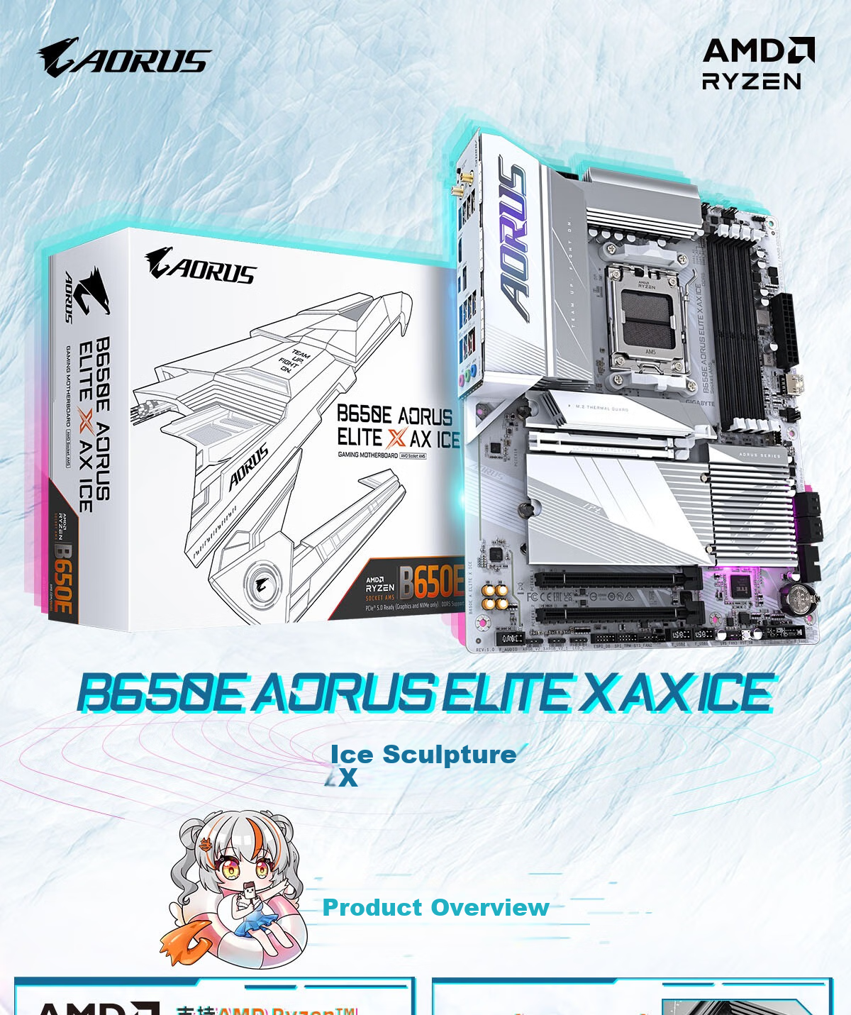 GIGABYTE Gaming Carving WiFi B650M AORUS PRO AX Motherboard DDR5 Supports AMD CPU AM5 7800X3D WIFI6 Smooth Play Black Myth: Wukong 2