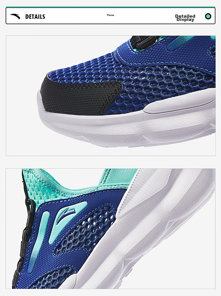 ANTA Kids Sports Shoes Girls Big Kids 2026 Summer Large Mesh Breathable Slip-On Casual Shoes A22628803 17