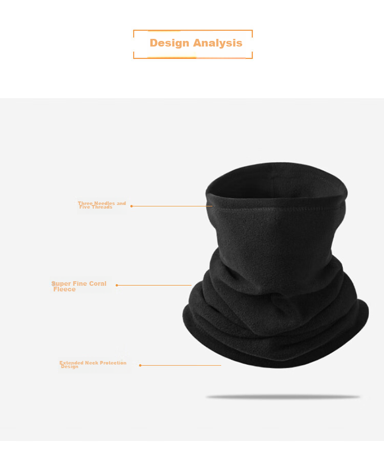FOREVER Neck Gaiter for Men And Women, Winter Outdoor Warmth, Autumn And Winter Thickened Fleece Pullover Neck Warmer, Black 5