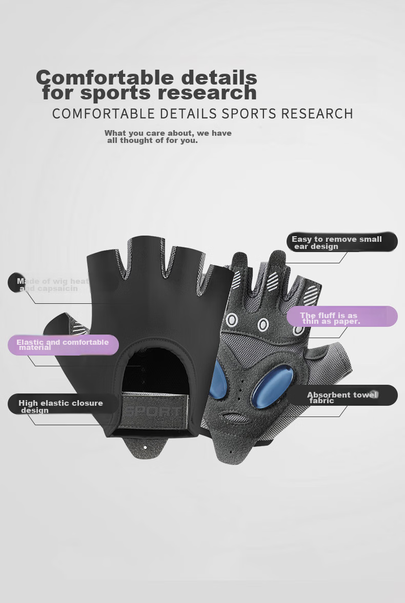 NAILEKESI N Fitness Half-Finger Gloves for Men And Women, Dumbbell Pull-Up Bar Weightlifting Training, Non-Slip Wear-Resistant Cycling Palm Protectio 5
