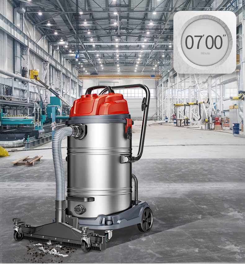 Jienuo 3200W Commercial Industrial High-Suction Vacuum Cleaner for Workshop And Factory, Powerful Wet And Dry Dual-Use Dust Removal Machine with 70L Large Capacity JN309 Floor Brush Deluxe Model 5