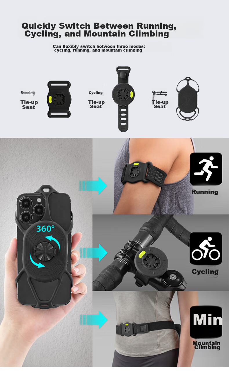Bone Road Bike Phone Mount, Silicone Shock-Absorbing Quick-Release Cycling Phone Holder, Compatible with Garmin Bike Computer 10