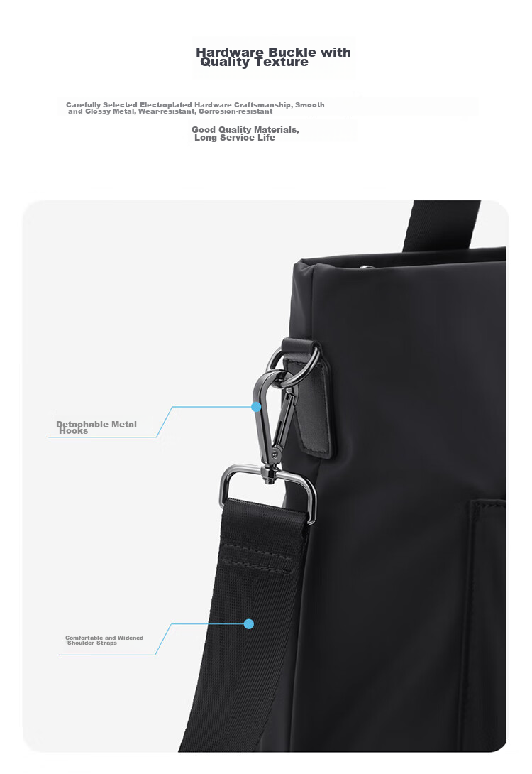 GOLF Business Briefcase, Large Capacity Handbag for Men, 15-Inch Laptop Bag, Lightweight Casual Shoulder Crossbody Bag, Horizontal Style Briefcase, 5I768317J, Gray 12