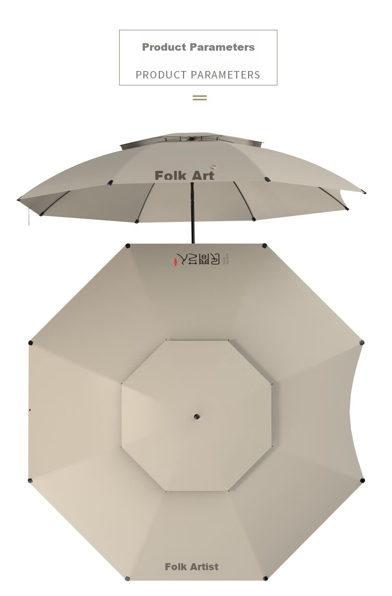 Minjianyiren New Fishing Umbrella, Outdoor Sunshade Umbrella, Walking Stick Fishing Umbrella, Ground Insert, Sun Protection, Windproof, Omnidirectional Double-Bend Rain-Proof, 2.2 Meters 20