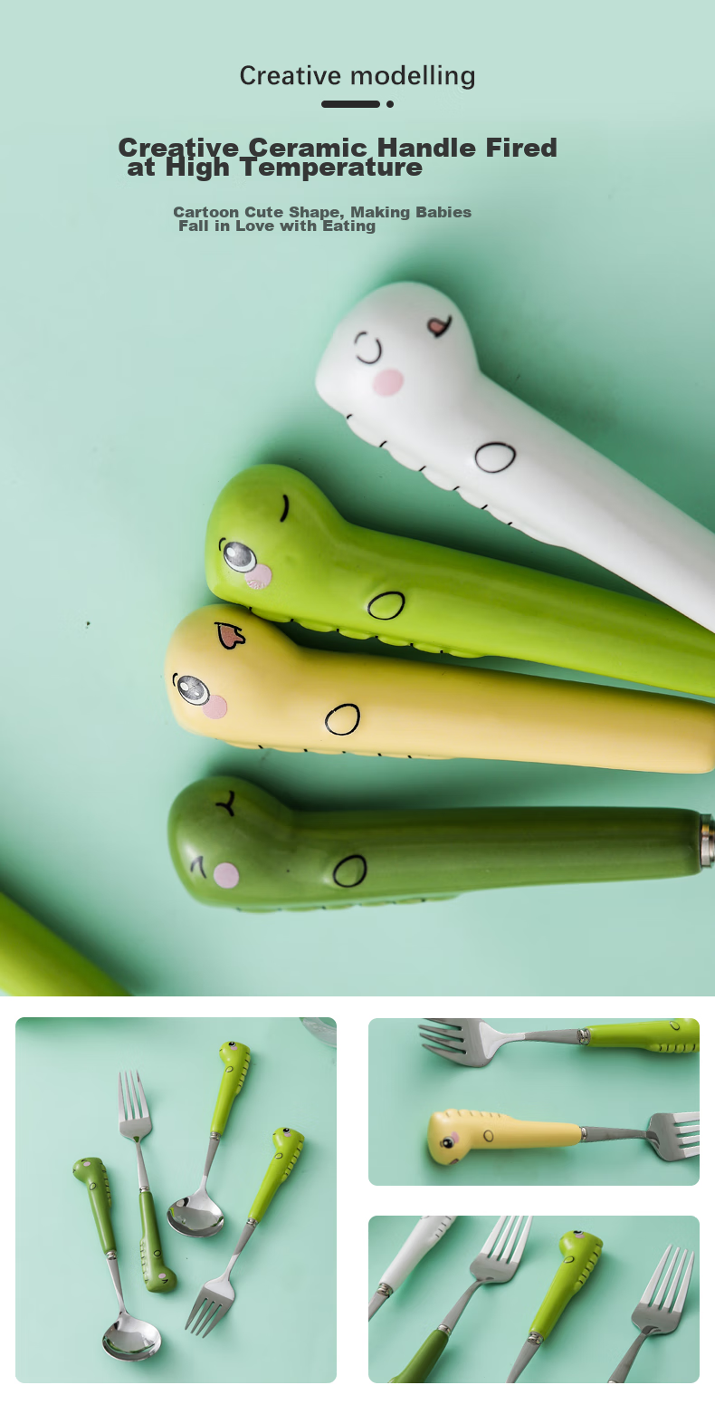 CORN Baby Spoon and Fork Set Stainless Steel Self-Feeding Training Utensils for Children 3 Years Old 304 Lunch Box 4
