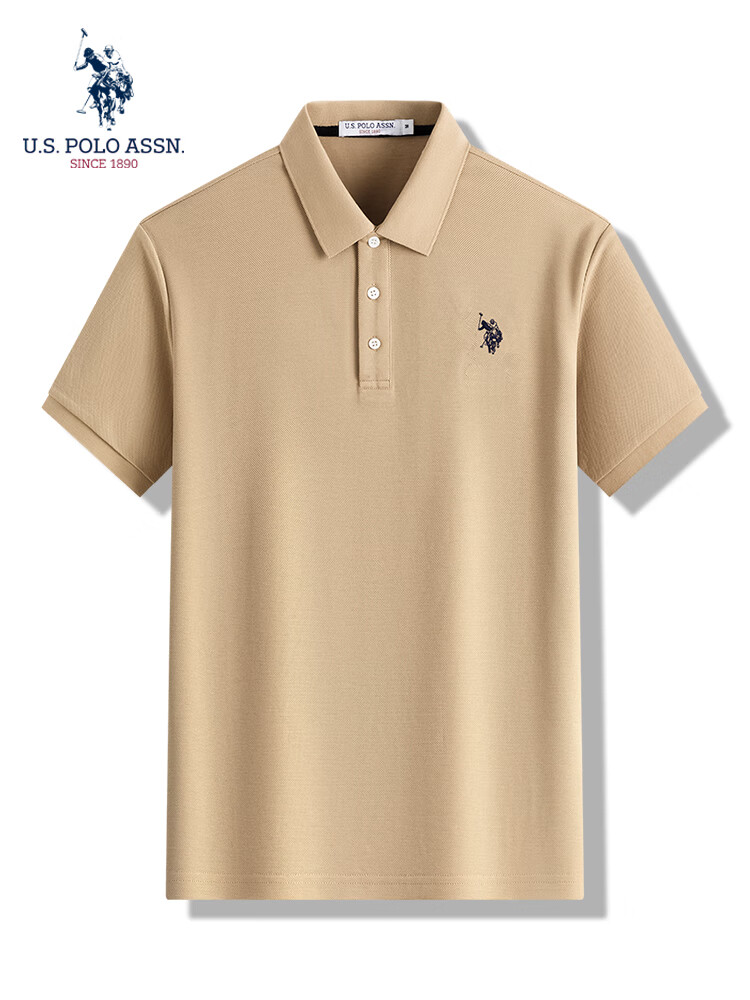 U.S. POLO ASSN. Men's Short Sleeve Polo Shirt Summer Business Casual Collared T-Shirt Black M Father's Day Gift 21