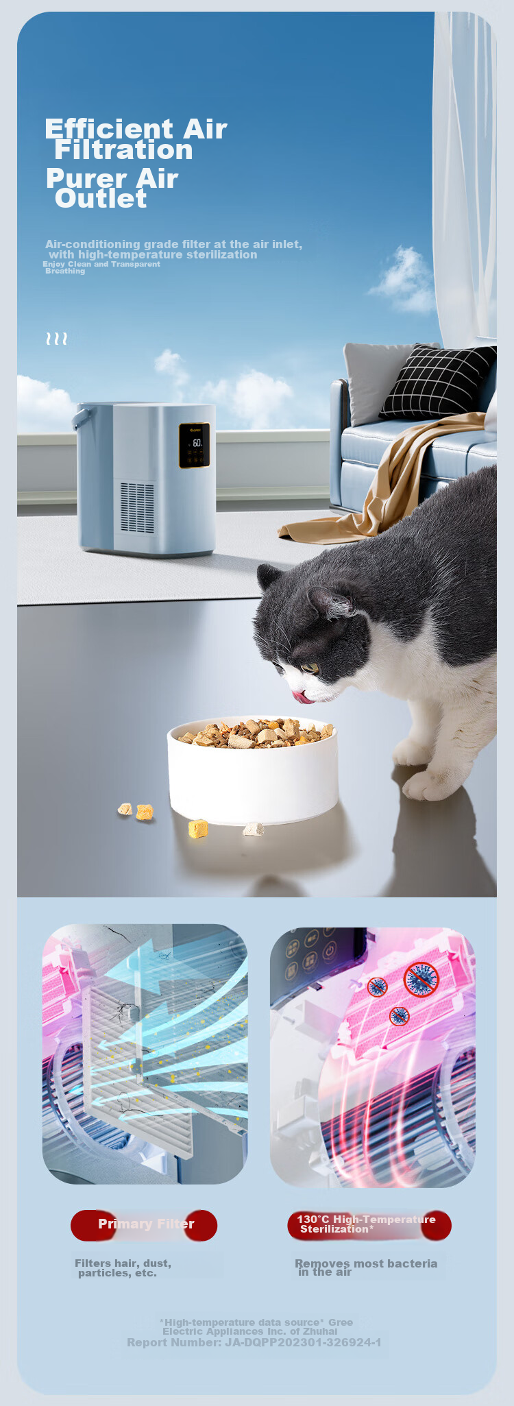 GREE Hot Steam Evaporator Humidifier, Mist-Free Baby Rhinitis Air Humidifier, Maternal And Infant Quiet Antibacterial Bedroom Humidifier, 800ml/h Large Mist Output, Office Large Capacity Living Room 50X80bPro 7