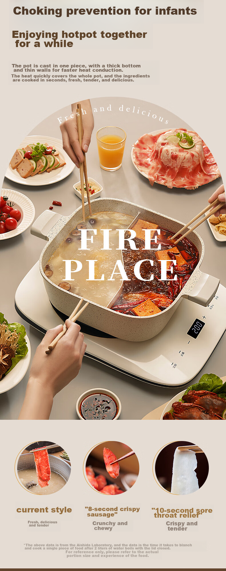 ASD Non-Stick Square Hot Pot, Thickened Hot Pot Basin, Large Capacity, for Home Use, Suitable for Gas And Induction Stoves, FL28F1WG 3