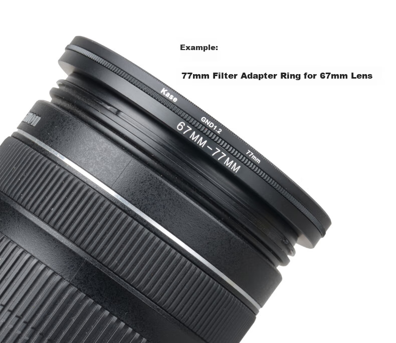 Kase 77mm Lens Adapter to 82mm Filter Thread Adapter Ring, Small Aperture Lens Conversion to Large Aperture Filter, Multi-Purpose Lens Adapter, Lens Filter Ring 4