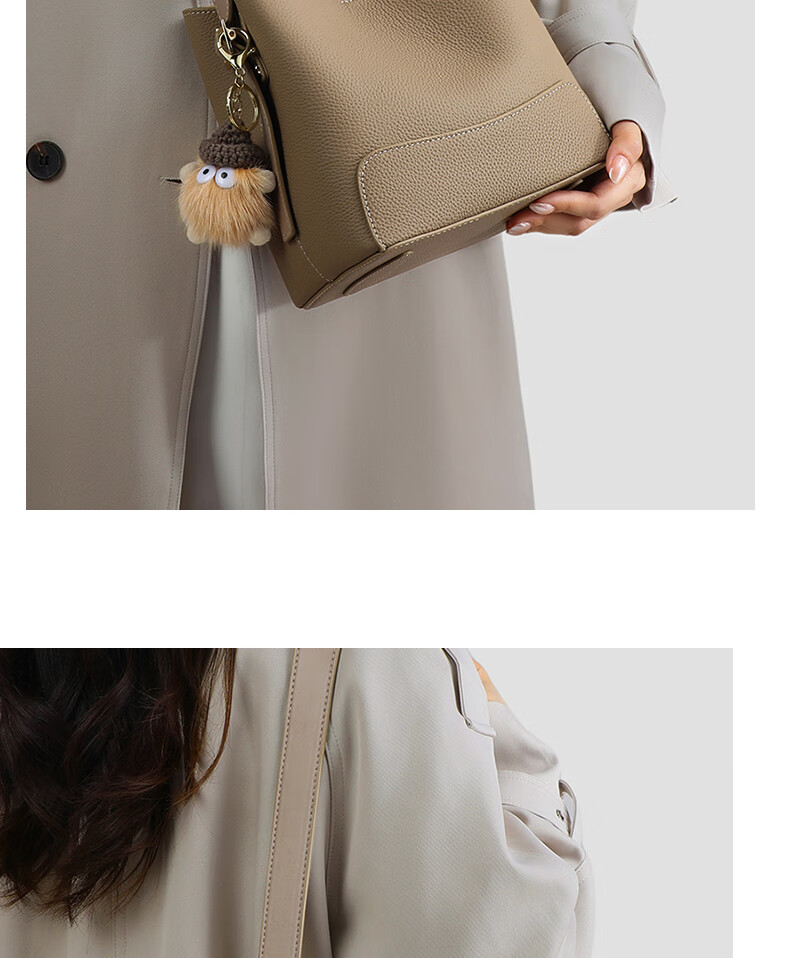 Aiqinghai Top-Grain Leather Handbag, Women's Shoulder Crossbody Bag, Large Capacity Tote Bag, Practical Birthday And Mother's Day Gift for Mom 4