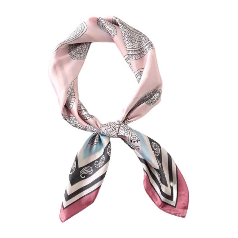 GLO-STORY Silk Scarf for Women, Fashionable Elegant Small Square Scarf Versatile Elegant Decorative Neck Scarf WSJ814049 Pink