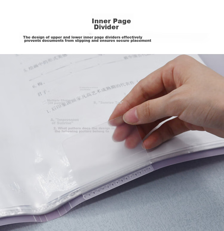 KOKUYO A3 Document Folder with Folding Design, Pastel Cookie Sky Clear Yellow And Purple, 20 Pockets for Student Exam Papers, 1 Piece WSG-CBVW28YV 4