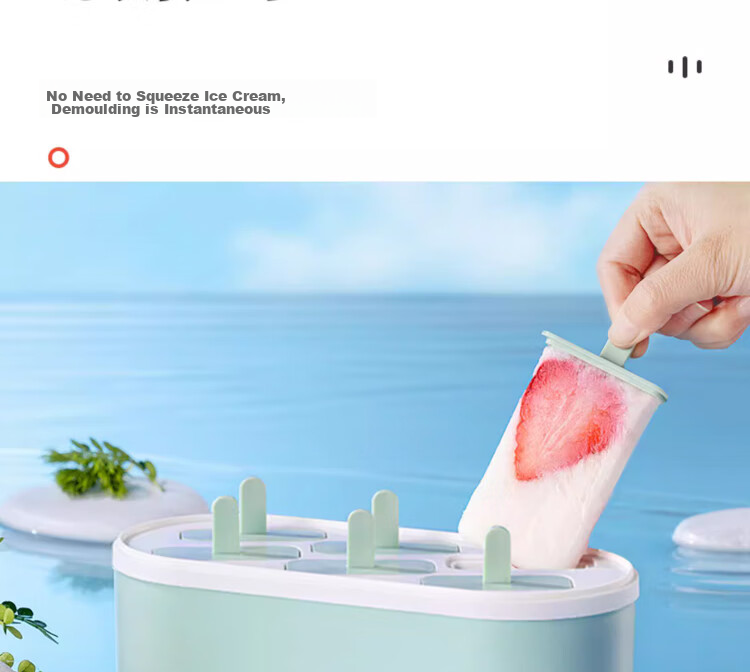 Dipple Homemade Ice Pop Molds Food-Grade Popsicle Molds DIY Household Ice Lolly Molds Automatic Demolding Six-Pack 6