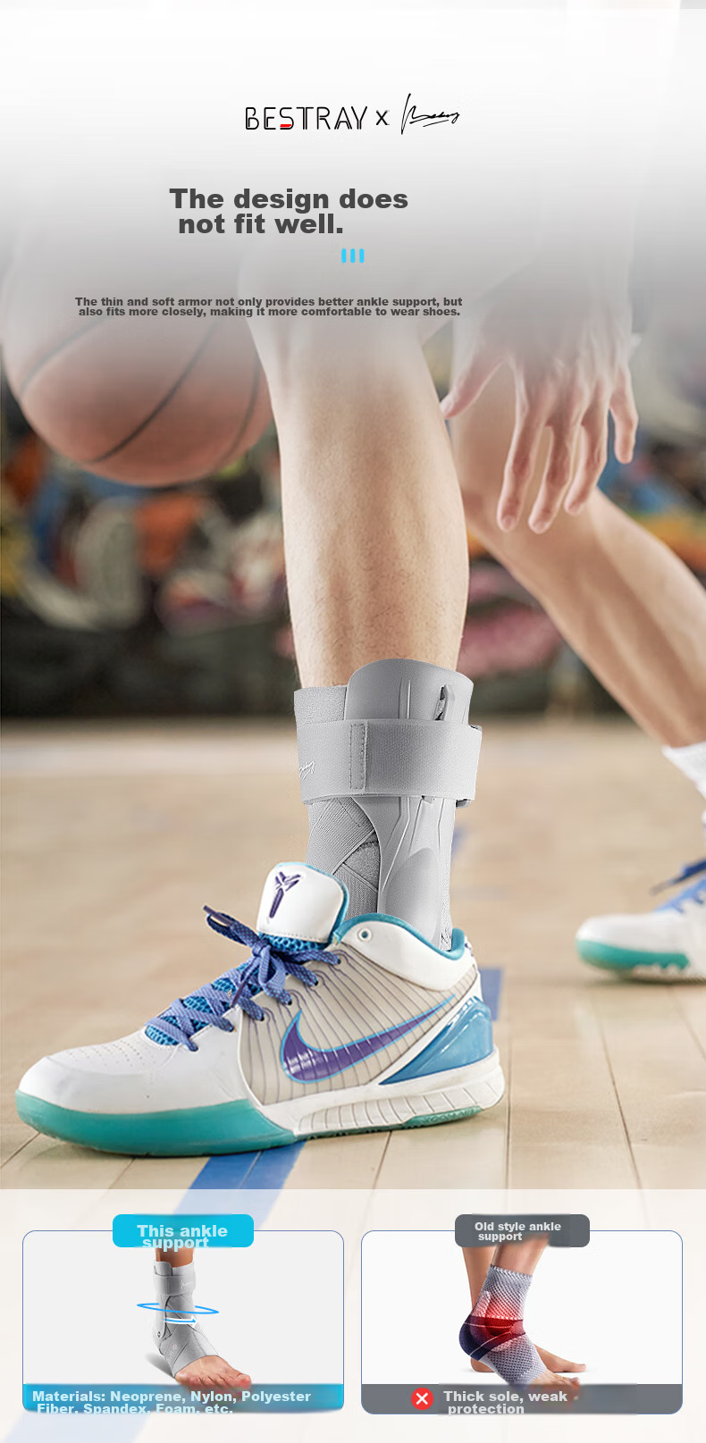 Bestray Ankle Brace for Sprain Injury Fixation, Ankle Joint Support, Wrist And Ankle Sprain Sports Support, Rehabilitation Foot Protection Device 4