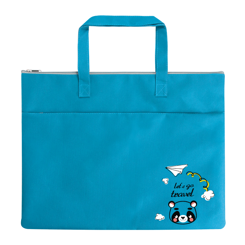 Jindeli A3/8K Canvas Bag, Art Bag, Study Bag, Tutoring Bag, Elementary School Student Handbag, Book Carrying Bag, Middle School Student After-School Package, Canvas Bag, Art Bag, Exam Bag, Blue DC1921