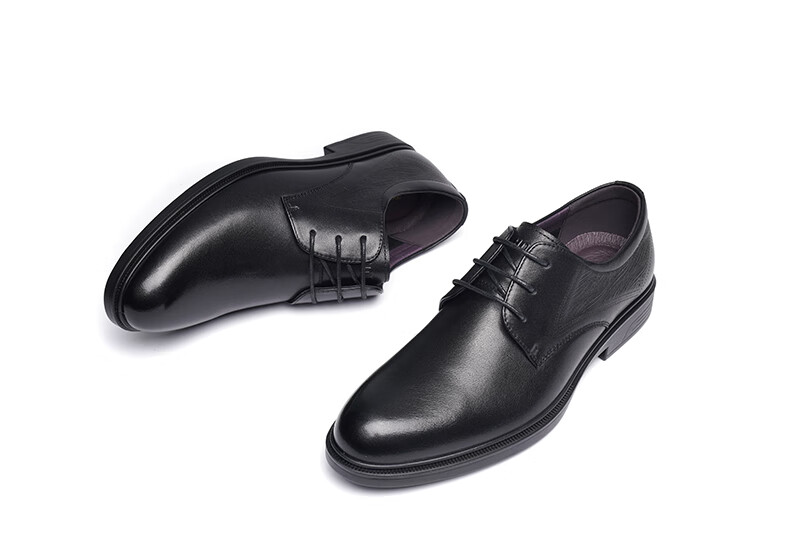 RED DRAGONFLY Top-Grain Leather Formal Business Dress Shoes, Soft Leather Office Derby Shoes, Men's Wedding Shoes WTA13124, Black, Size 42 13