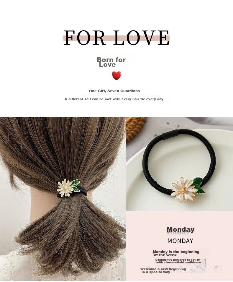 Gunai Weekly Hair Ties, Ponytail Holders, Hair Bands, Headbands, Hair Accessories Set, Birthday Gift for Girlfriend 4
