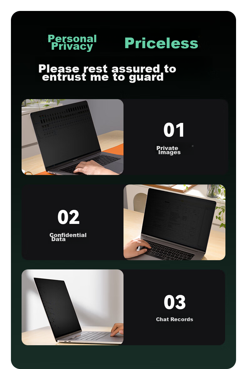 Llano Computer Privacy Screen Protector, Monitor Anti-Peeping Film, Privacy Protection Film, Compatible with Laptops And Desktop Computers, Imported Material, 14-Inch 16:9 3