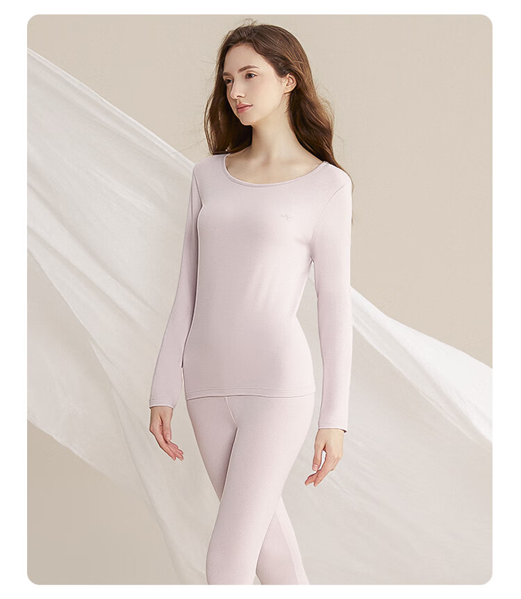 Hodo Home Women's Autumn Thermal Underwear Set, Skin-friendly Cloud Cotton, Stretchy Base Layer, Warm Long Johns, Truffle Black, Size 160/85 4