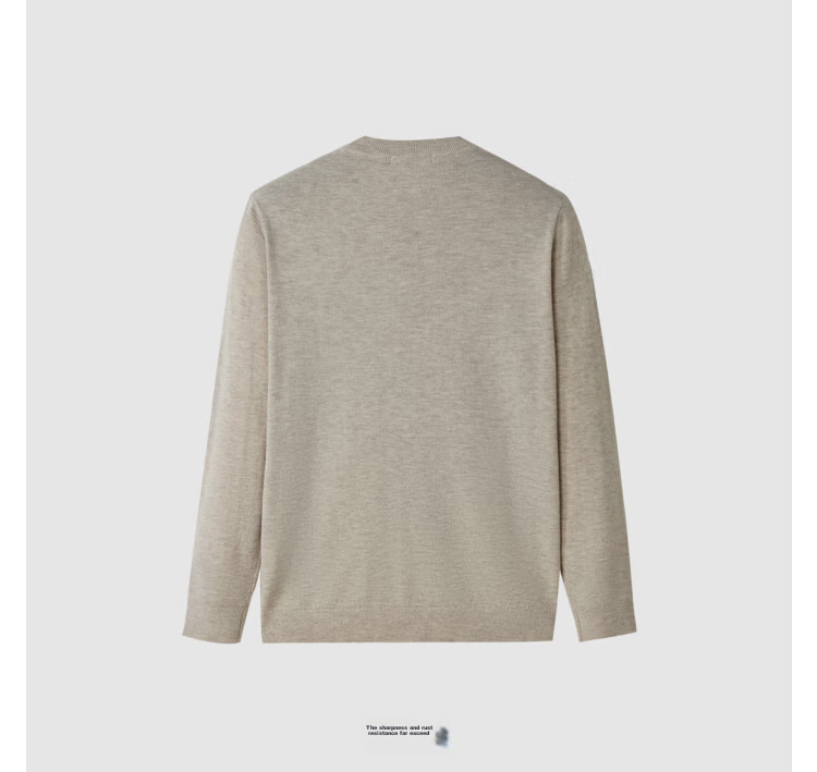 HLA Long-Sleeve Knit Sweater for Men, Lightweight Business Pure Wool Thermal Undershirt for Winter 19