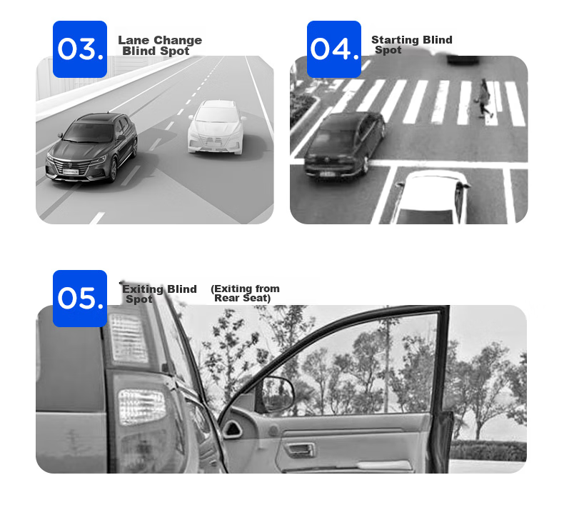 KOOLIFE Car Rearview Mirror Small Round Mirror, Reversing Mirror, Car Auxiliary Blind Spot Assist Wide-Angle Reflective Mirror, Small Round Mirror, Reversing Aid, High-Definition, Rainproof, 360-Degree Adjustable 3