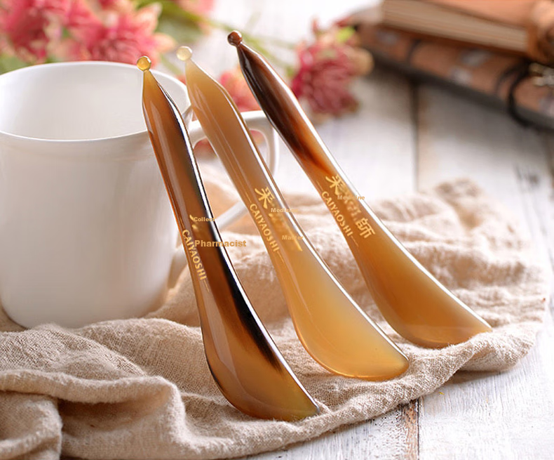 CAIYAOSHI Ox Horn Gua Sha Board for Face, Neck Meridian Massage, Lifting And Tightening, Full Body Health Gua Sha, Moisture Removal, Teacher's Thick 4mm Version, Suitable for Whole Body, Mid-Autumn Festival Gift 15